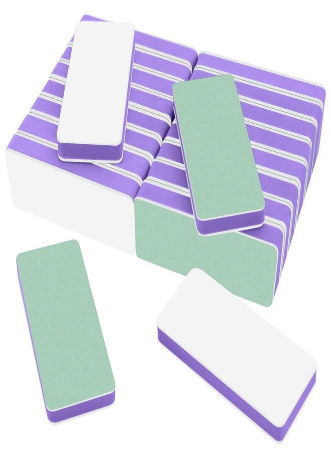 CGBE Nail Buffer and Shine Kit, 20pcs Nail Shine Buffer Blocks for Natural Acrylic Nails Polisher Fingernail Buffer Buffing File 1000/4000 Grit - Purple - Image 1